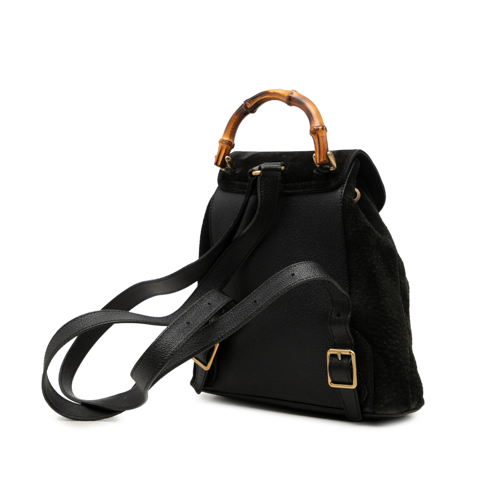 Pre-Loved Gucci Suede Bamboo Drawstring Backpack - Picture 2 of 7